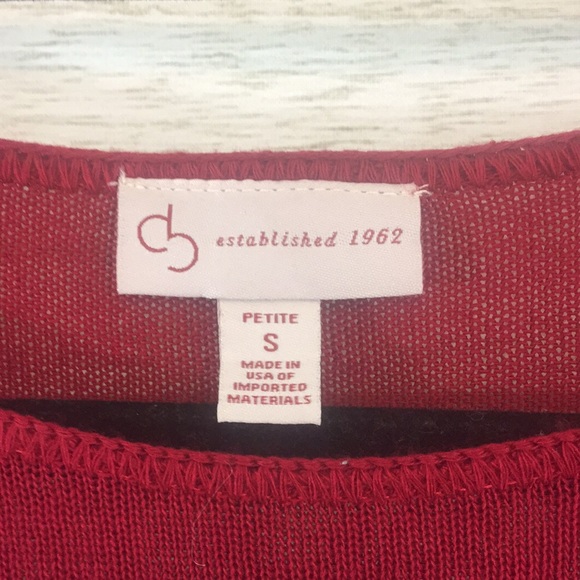 Dress-barn Red Long Sleeve Lace Detail Tunic Sweater - Picture 4 of 11